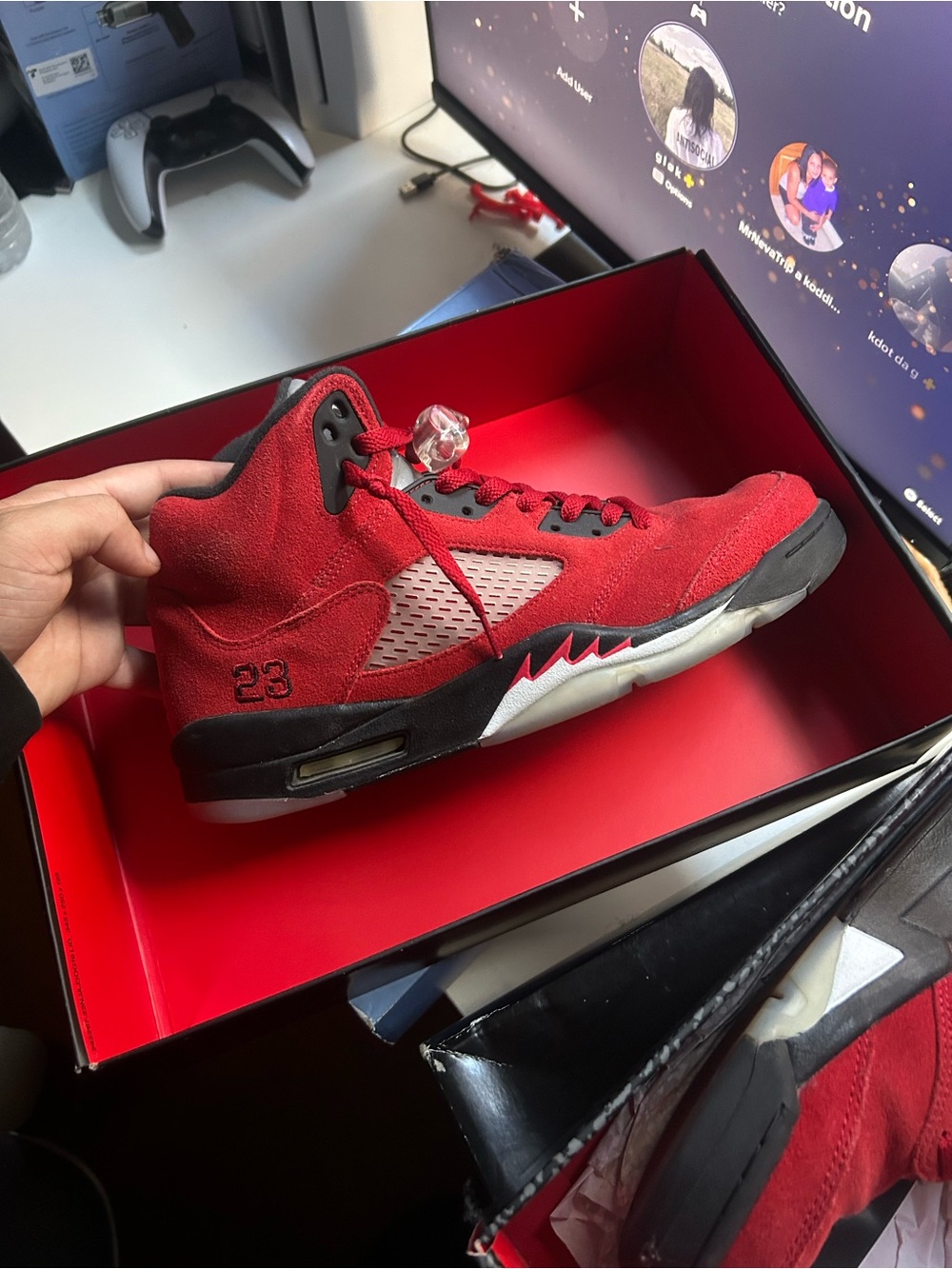 Jordan Red Suede Men's High-Top Sneakers